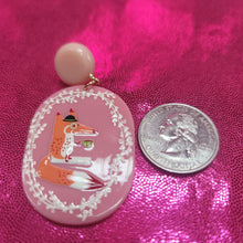 Load image into Gallery viewer, Retro Pink Fox Earrings
