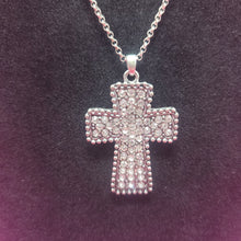 Load image into Gallery viewer, Sparkly Cross Necklace &amp; Earrings Set
