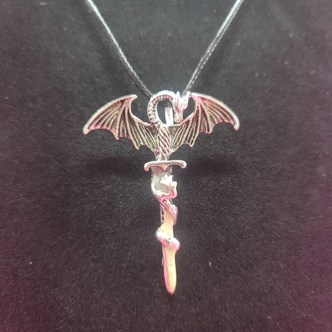 Dragon with Glow in the Dark Sword Necklace