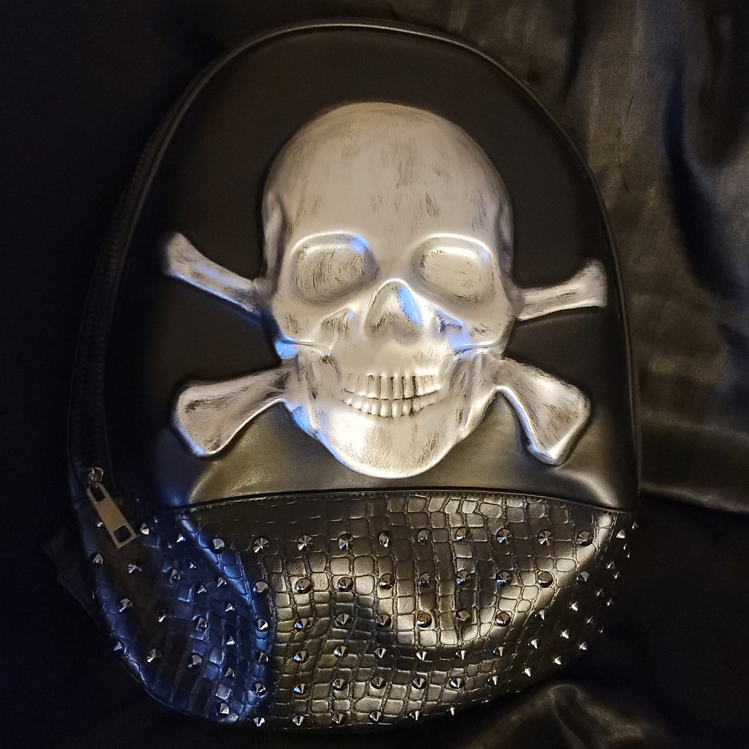 Skull Rivet Pu Leather Backpack