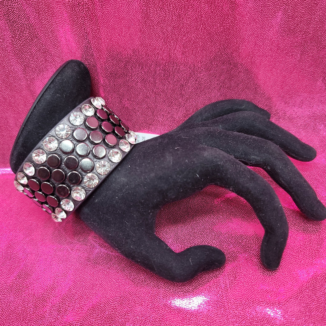 Black Jeweled & Studded Bracelet