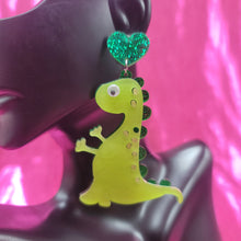 Load image into Gallery viewer, Goofy Dinosaur Earrings
