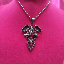 Load image into Gallery viewer, Dark Winged Cross Necklace
